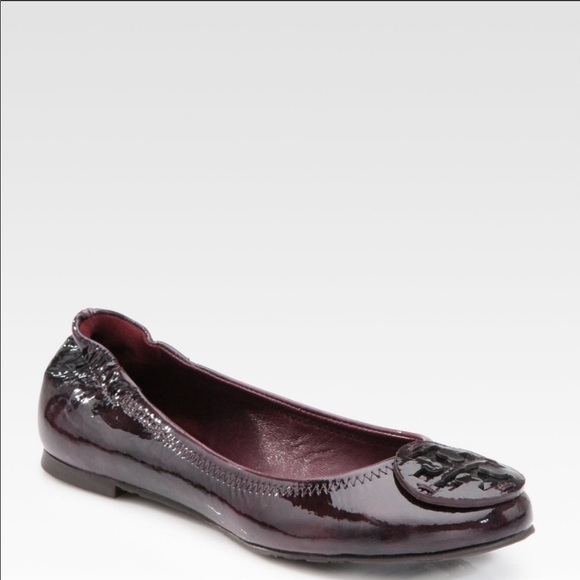 Tory Burch Patent Leather Purple/Maroon Flats - Picture 1 of 7